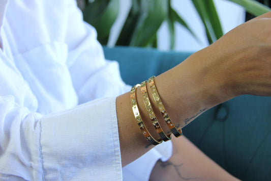 18K Gold Cuff Bracelet Celestial Open Bangle Stacking Gold Bracelet Waterproof Cuff Bracelet Unique Jewelry Bracelet Gift for Mom