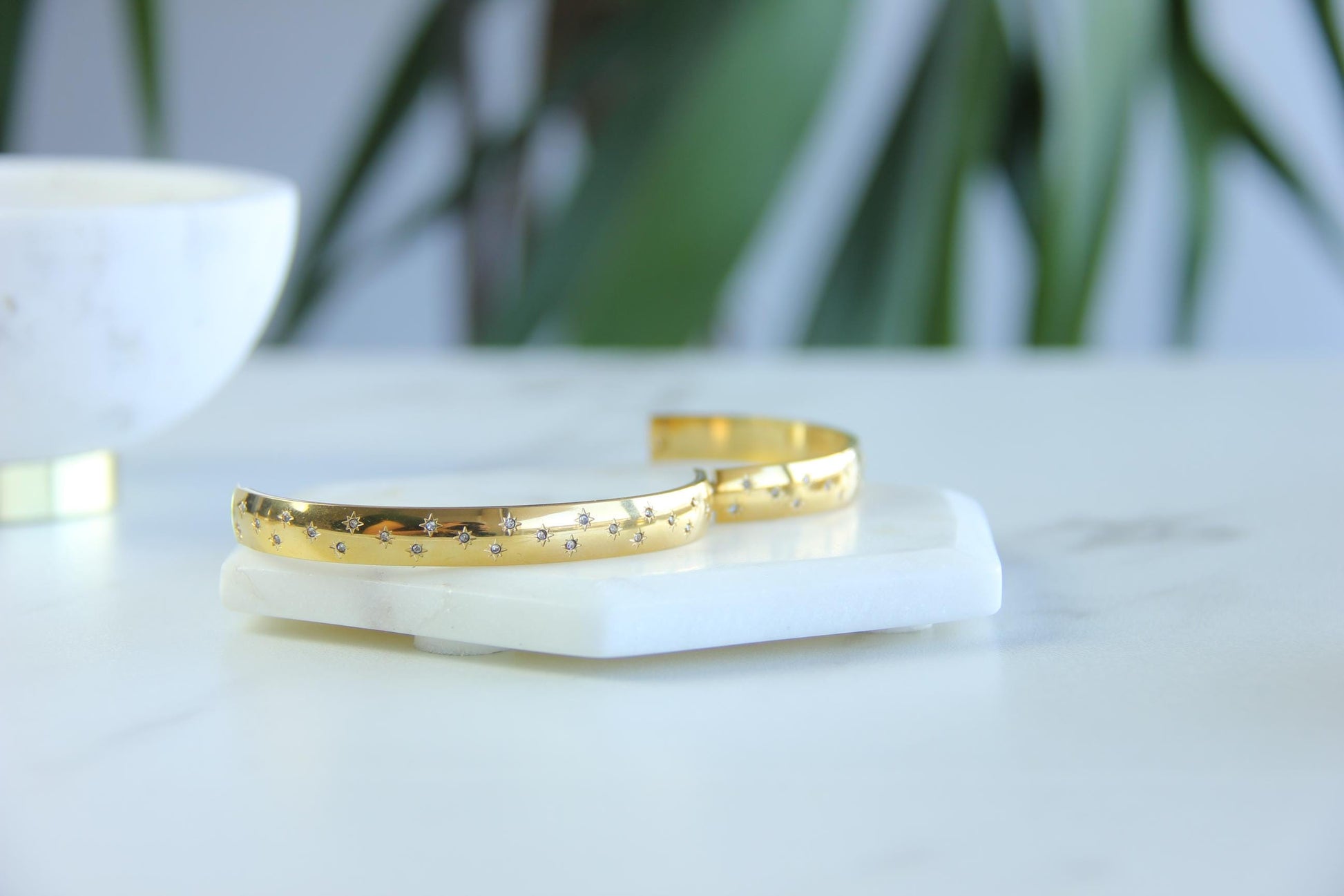 18K Gold Cuff Bracelet Celestial Open Bangle Stacking Gold Bracelet Waterproof Cuff Bracelet Unique Jewelry Bracelet Gift for Mom