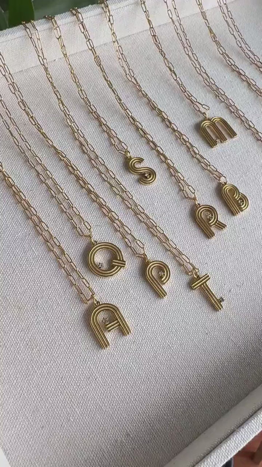 Personalized Initial Letter Necklace, Custom Gold Pendant, Dainty Name Charm, Trendy Monogram Jewelry, Gift for Her, Mothers Day Gifts